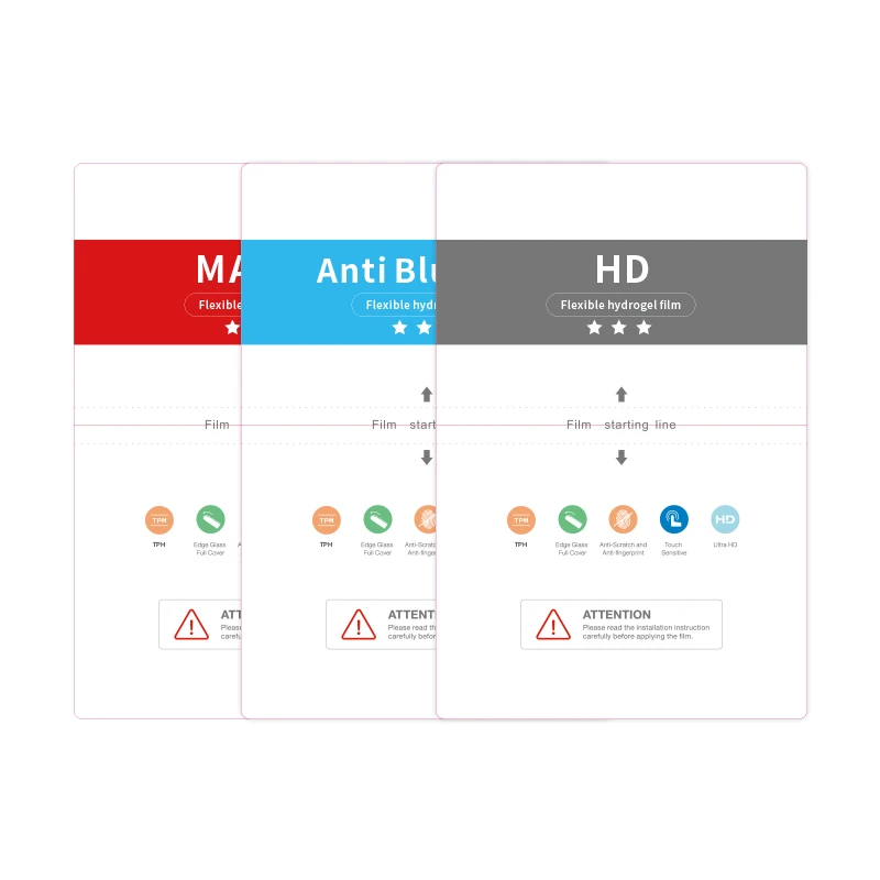 F100 Series Premium TPH Hydrogel Screen Protector Film